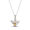 Thumbnail Image 0 of Citrine & White Lab-Created Sapphire Bee Necklace Sterling Silver 18"