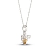 Thumbnail Image 1 of Citrine & White Lab-Created Sapphire Bee Necklace Sterling Silver 18"