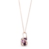 Thumbnail Image 1 of Amethyst & White Lab-Created Sapphire Wrap Necklace 10K Rose Gold 18"