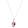 Thumbnail Image 2 of Amethyst & White Lab-Created Sapphire Wrap Necklace 10K Rose Gold 18"