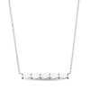 Thumbnail Image 0 of Lab-Created Opal Dainty Bar Necklace Sterling Silver 18"