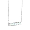 Thumbnail Image 1 of Lab-Created Opal Dainty Bar Necklace Sterling Silver 18"