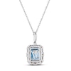 Thumbnail Image 2 of Le Vian Aquamarine Necklace 1/6 ct tw Diamonds 14K Vanilla Gold 18"