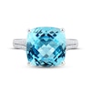 Thumbnail Image 2 of Swiss Blue Topaz & White Lab-Created Sapphire Ring Sterling Silver