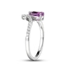 Thumbnail Image 1 of Amethyst & White Lab-Created Sapphire Chevron Ring Sterling Silver