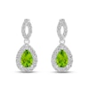 Thumbnail Image 1 of Peridot & White Lab-Created Sapphire Dangle Earrings Sterling Silver