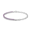 Thumbnail Image 2 of Amethyst Paperclip Bracelet Sterling Silver 7.25"