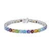 Thumbnail Image 0 of Multi-Stone Rainbow Line Bracelet Sterling Silver 7.25"