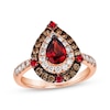 Thumbnail Image 0 of Le Vian Pear & Round-Cut Garnet Ring 3/4 ct tw Diamonds 14K Strawberry Gold