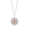 Thumbnail Image 0 of Disney Treasures Encanto Multi-Stone Flower Necklace 1/10 ct tw Diamonds Sterling Silver & 10K Rose Gold 19”