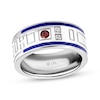 Thumbnail Image 0 of Star Wars R2-D2 Men's Garnet, Diamond-Accent & Enamel Ring Sterling Silver