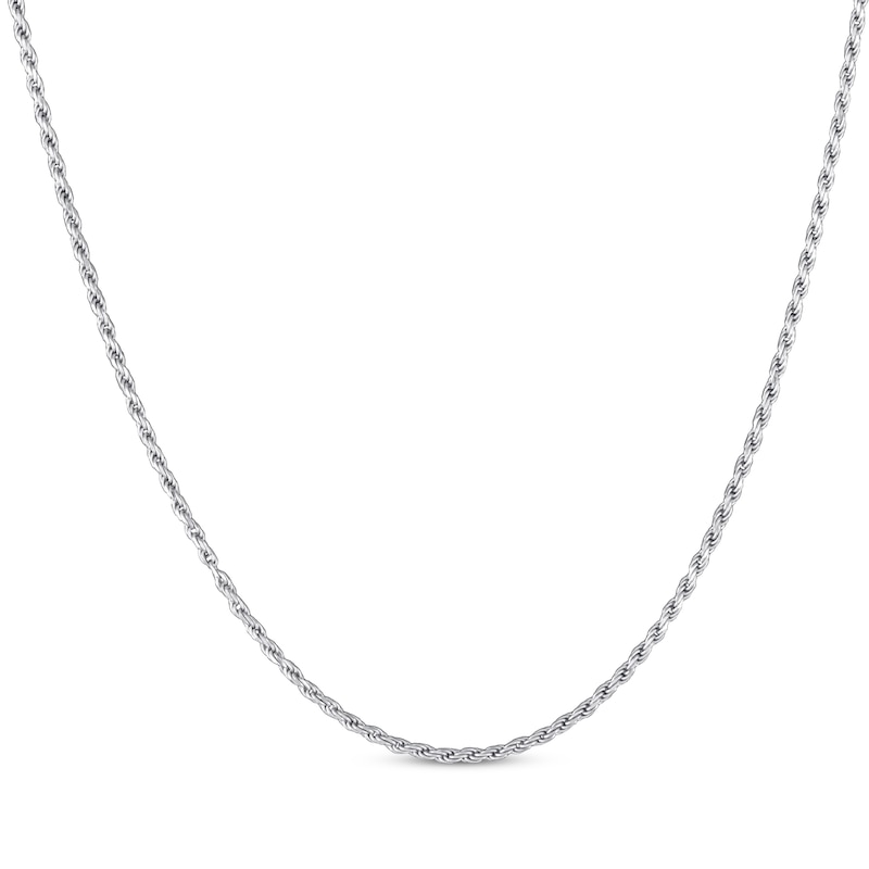 Solid Diamond-Cut Rope Chain Necklace Sterling Silver 16"