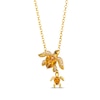 Thumbnail Image 0 of Le Vian Garden Party Pear-Shaped Citrine Turtles Necklace 1/10 ct tw Diamonds 14K Honey Gold 19"