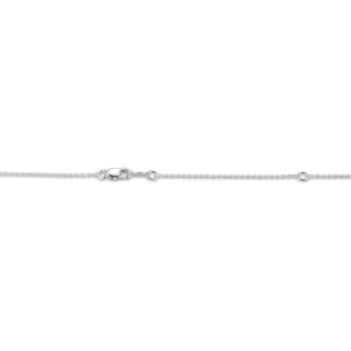 Genuine Swiss Blue Topaz and Lab Diamond Silver Oval Cocktail Necklace main image 1