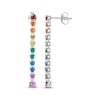Thumbnail Image 2 of Lab-Created Gemstone Rainbow Drop Earrings Sterling Silver