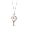 Thumbnail Image 1 of Opal & Diamond Accent Cross Necklace with Heart Sterling Silver & 10K Rose Gold 18"