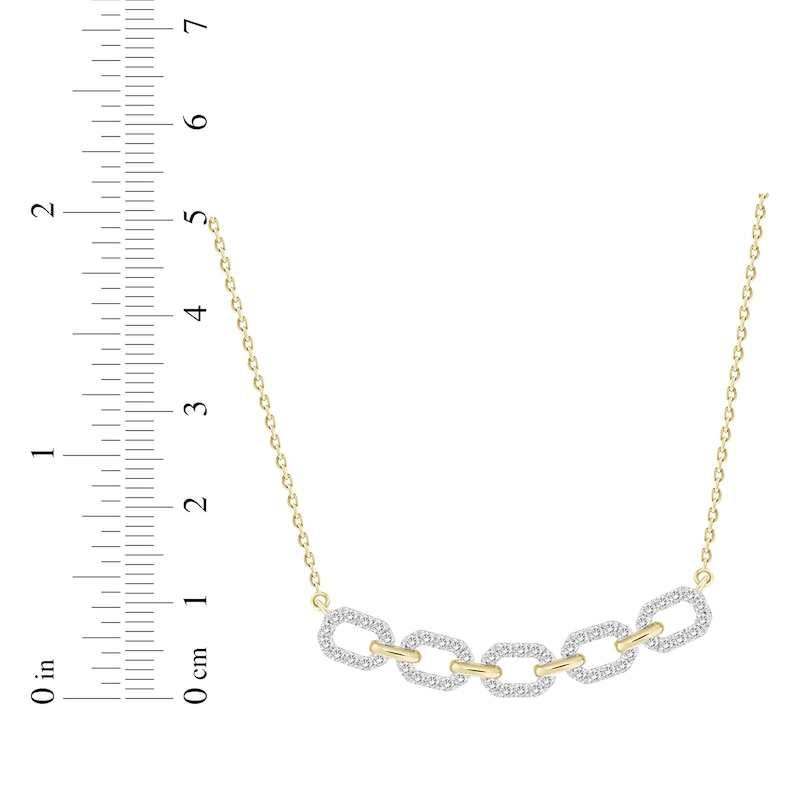 Linked Always Diamond Smile Necklace 1/2 ct tw 10K Yellow Gold 18"