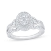 Thumbnail Image 0 of Multi-Diamond Center Oval-Shape Engagement Ring 5/8 ct tw 14K White Gold