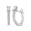 Thumbnail Image 0 of Baguette & Round-Cut Diamond Hoop Earrings 3/8 ct tw 10K White Gold