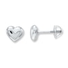 Thumbnail Image 0 of Puffed Heart Earrings 14K White Gold