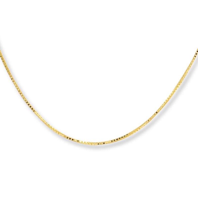 Solid Box Chain Necklace 10K Yellow Gold 16"