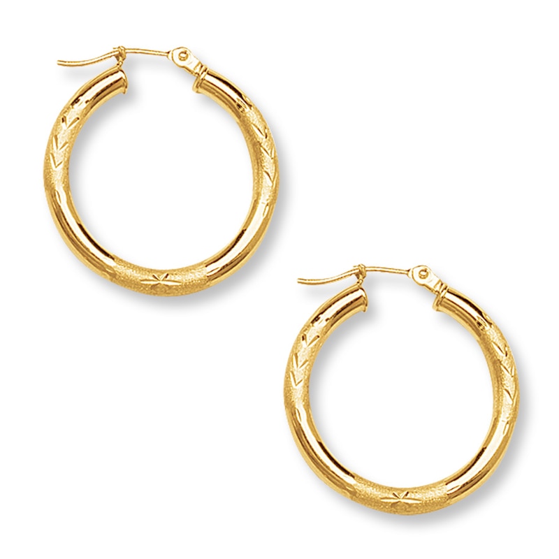 Hoop Earrings 14K Yellow Gold 25mm