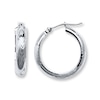 Thumbnail Image 0 of Etched Hoop Earrings 14K White Gold 20mm