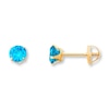 Thumbnail Image 0 of Children's Stud Earrings Blue Cubic Zirconia 14K Yellow Gold