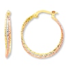 Thumbnail Image 0 of Hoop Earrings 10K Tri-Color Gold