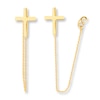Thumbnail Image 0 of Cross Front-Back Earrings 14K Yellow Gold