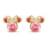 Thumbnail Image 0 of Children's Minnie Mouse Pink Cubic Zirconia Stud Earrings 14K Yellow Gold