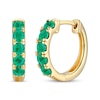 Thumbnail Image 0 of Round-Cut Emerald Hoop Earrings 10K Yellow Gold