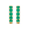 Thumbnail Image 1 of Round-Cut Emerald Hoop Earrings 10K Yellow Gold