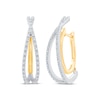 Thumbnail Image 0 of Unstoppable Love Diamond Crossover Double Hoop Earrings 1/4 ct tw 10K Two-Tone Gold