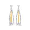 Thumbnail Image 1 of Unstoppable Love Diamond Crossover Double Hoop Earrings 1/4 ct tw 10K Two-Tone Gold