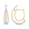 Thumbnail Image 2 of Unstoppable Love Diamond Crossover Double Hoop Earrings 1/4 ct tw 10K Two-Tone Gold