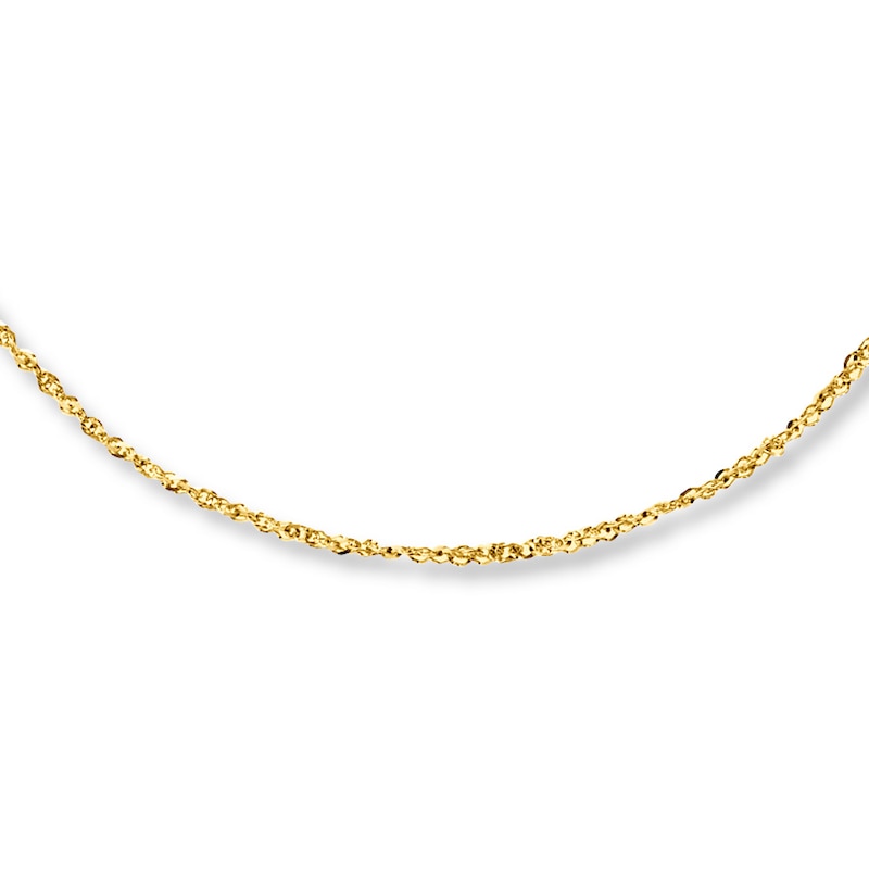 Solid Chain Necklace 14K Yellow Gold 18"