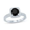 Thumbnail Image 0 of Round-Cut Black & White Diamond Engagement Ring 2-3/8 ct tw 14K White Gold