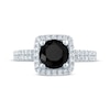 Thumbnail Image 2 of Round-Cut Black & White Diamond Engagement Ring 2-3/8 ct tw 14K White Gold