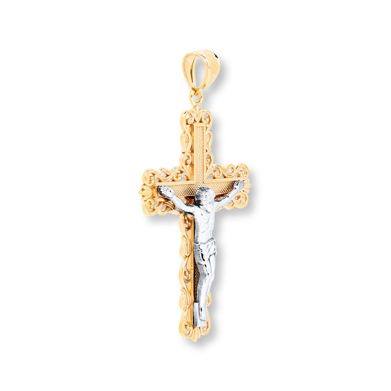 Crucifix Pendant 14K Two-Tone Gold