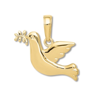Details about   14k Yellow White or Rose Gold Peace Dove Charm Pendant