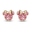 Thumbnail Image 0 of Children's Minnie Mouse Pink Glitter Stud Earrings 14K Yellow Gold