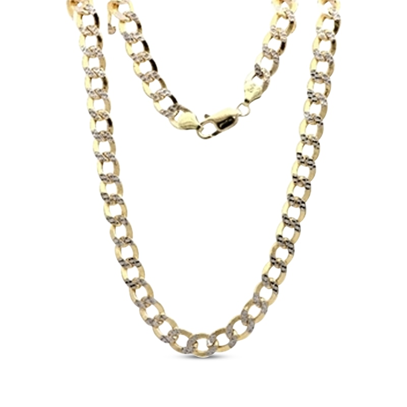 Semi-Solid Curb Chain Necklace 10K Yellow Gold 18"