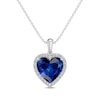 Thumbnail Image 0 of Blue & White Lab-Created Sapphire Heart Necklace Sterling Silver 18"