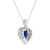 Thumbnail Image 1 of Blue & White Lab-Created Sapphire Heart Necklace Sterling Silver 18"