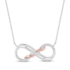 Thumbnail Image 0 of Hallmark Diamonds Infinity Necklace 1/10 ct tw Sterling Silver & 10K Rose Gold 18"