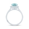 Thumbnail Image 2 of Monique Lhuillier Bliss Oval-Cut Aquamarine & Diamond Halo Engagement Ring 1/3 ct tw 14K White Gold