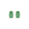 Thumbnail Image 1 of Oval-Cut Emerald Solitaire Stud Earrings 14K Yellow Gold