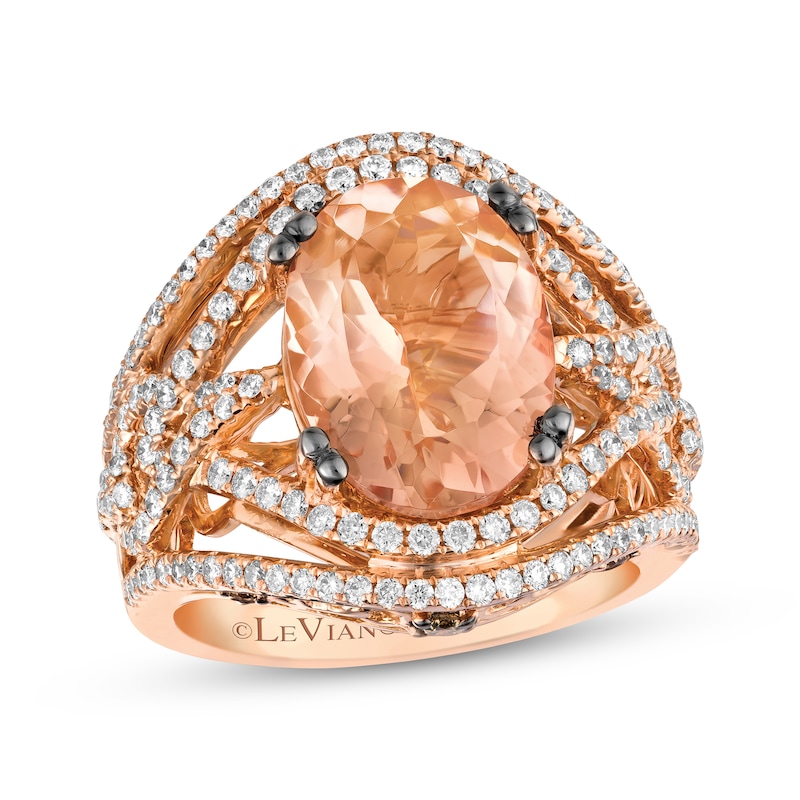 Le Vian Couture Morganite Ring 1 ct tw Diamonds 18K Strawberry Gold - Size 7