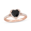 Thumbnail Image 0 of Neil Lane Heart-Shaped Black Diamond & White Diamond Engagement Ring 1-1/2 ct tw 14K Rose Gold